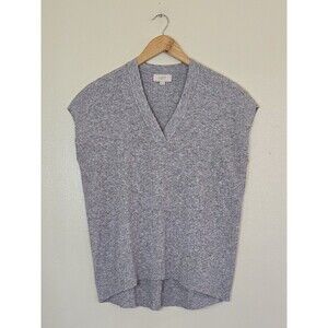 Loft Oversized Knit Sweater Vest Womens Size XS - Minimalist Capsule Gray